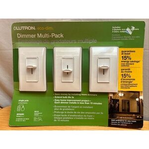 Lutron Skylark Eco Dim Dimmer Light Switch 3 Pack Single Pole NEW